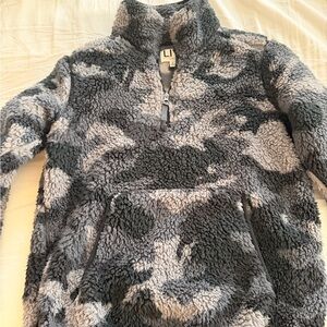 Urban Outfitters Black and Gray Sherpa Hoodie